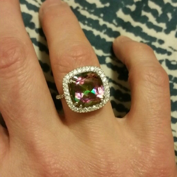Genuine MYSTIC FIRE TOPAZ Ring - Picture 2 of 7